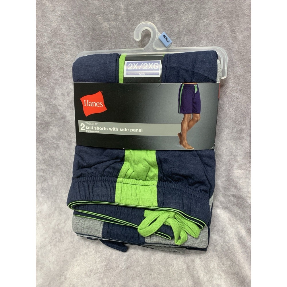 Hanes 2 Pc Knit Sleep Shorts Men's 2X Comfort Flex Waistband Tagless new!